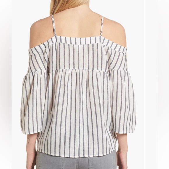 BP. Striped Off The Shoulder Women Top. Size Small. - Picture 2 of 7
